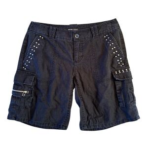 New York & Company Y2K Black Midi Shorts